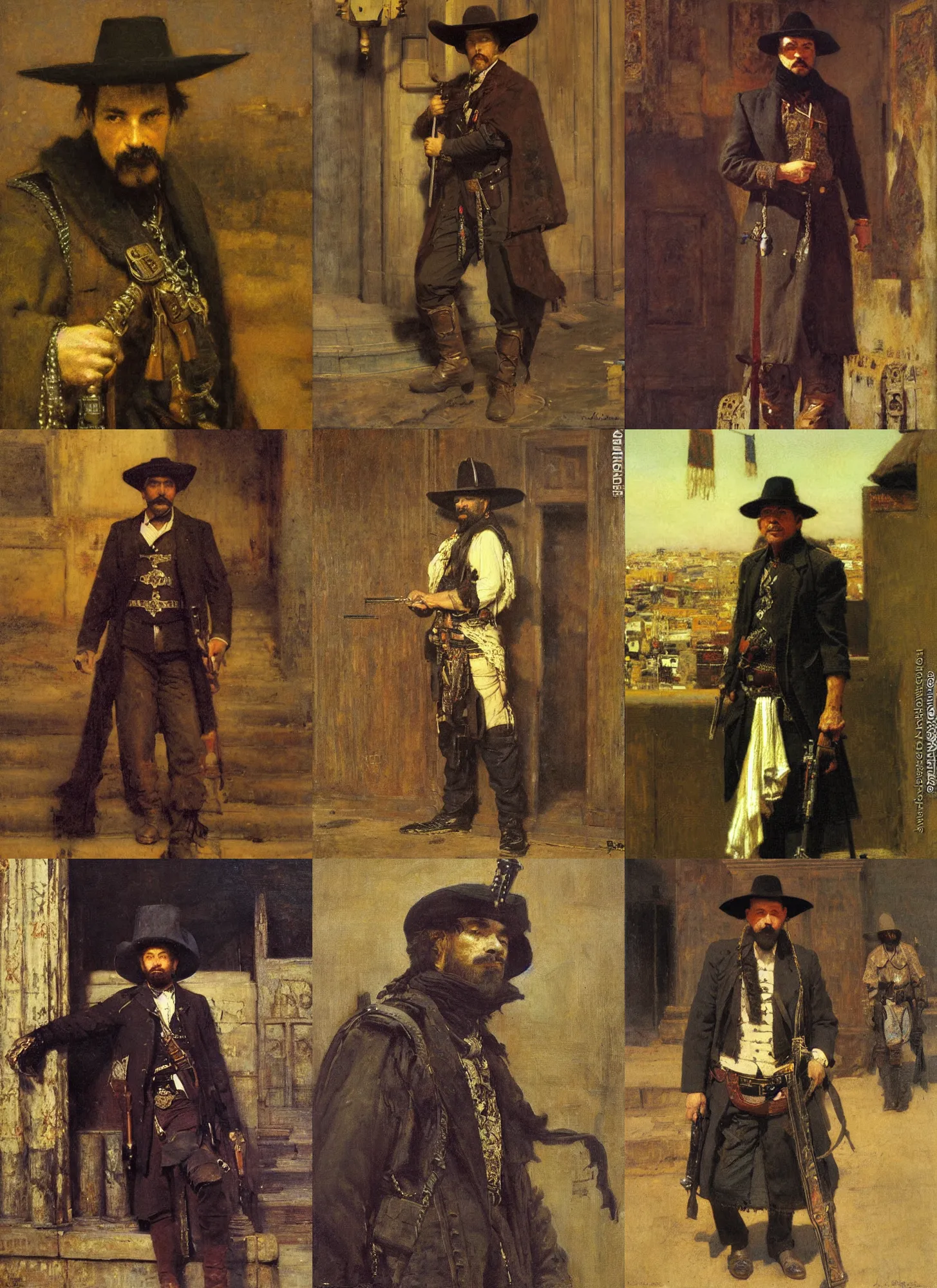 Prompt: detailed picture of a outlaw by rudolf ernst, john frederick lewis, jean - leon gerome, rudolf weisse, david roberts, charles theodore frere, alfred dehodencq, orientalism