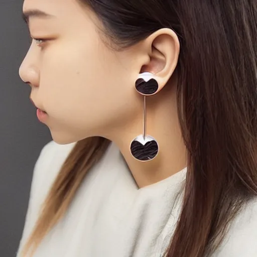 Image similar to “minimalistic beautiful fashionable surprising earring design”