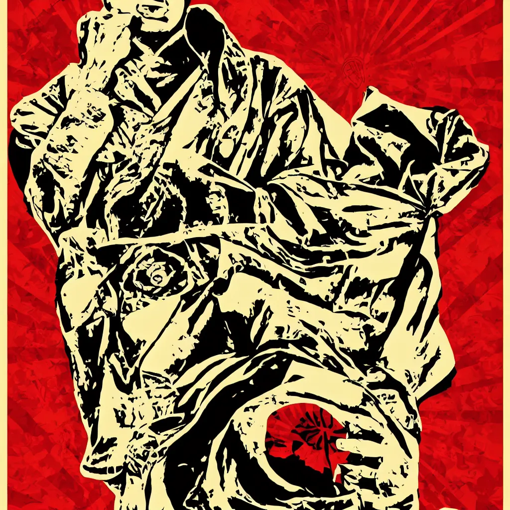 Prompt: Abstract political poster by Shepard Fairey, modern art, stylish, high quality, 4k