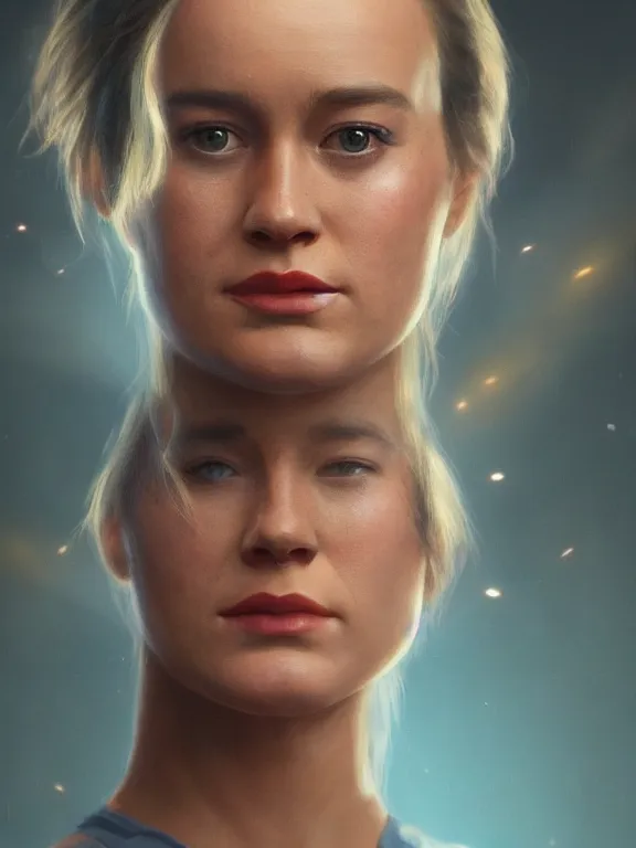 Image similar to portrait art of Brie Larson, 8k ultra realistic , lens flare, atmosphere, glow, detailed,intricate, full of colour, cinematic lighting, trending on artstation, 4k, hyperrealistic, focused, extreme details, unreal engine 5, cinematic, masterpiece