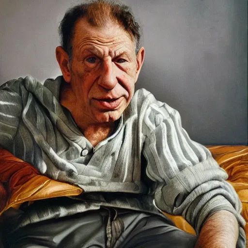 Image similar to high quality high detail painting by lucian freud, hd, homelander, photorealistic lighting,