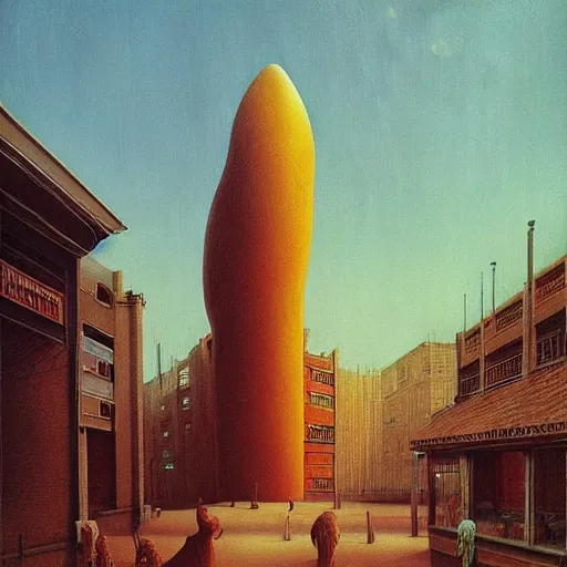 Image similar to shopping mall by Zdzisław Beksiński