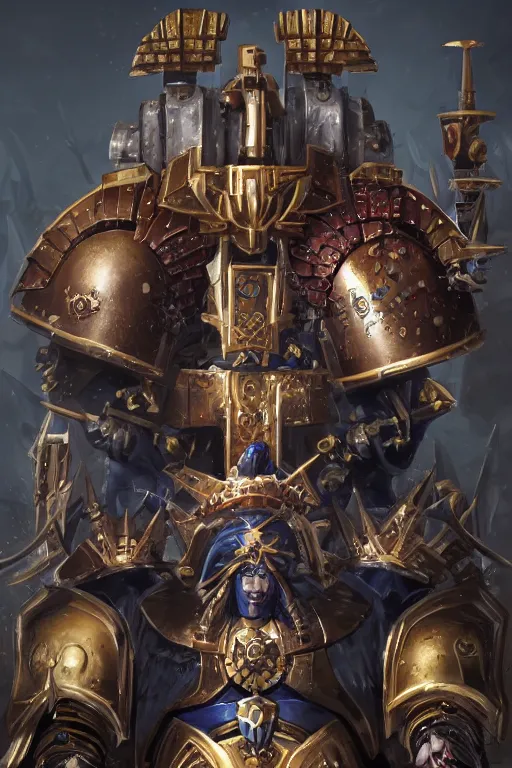 Image similar to queen portrait heros warhammer 4 0 k horus heresy fanart - the primarchs emperor by johannes helgeson animated with vfx concept artist & illustrator global illumination ray tracing hdr fanart arstation zbrush central hardmesh 8 k octane renderer comics stylized