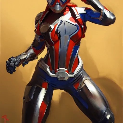 Image similar to greg manchess portrait painting of a light female iron punisher spiderman as overwatch character, medium shot, asymmetrical, profile picture, organic painting, sunny day, matte painting, bold shapes, hard edges, street art, trending on artstation, by huang guangjian, gil elvgren, ruan jia, greg rutkowski, gaston bussiere