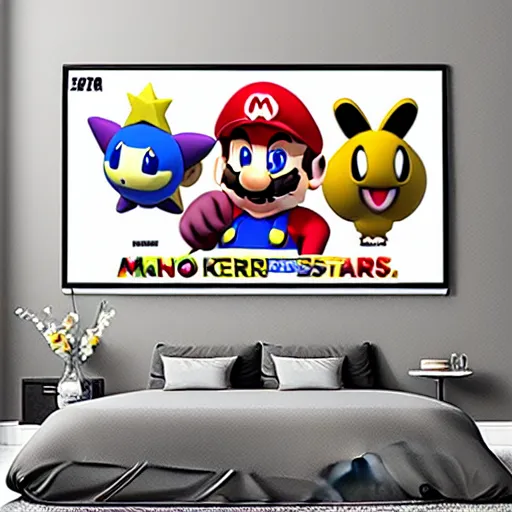 Image similar to super mario brothers and kirby super star ultra movie poster with pokemon super smash bros and princess peach star wars theme pokemon style detailed and accurate eyes