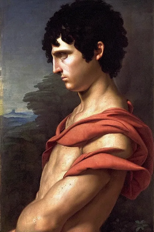 renaissance painting of man short black hair Stable Diffusion