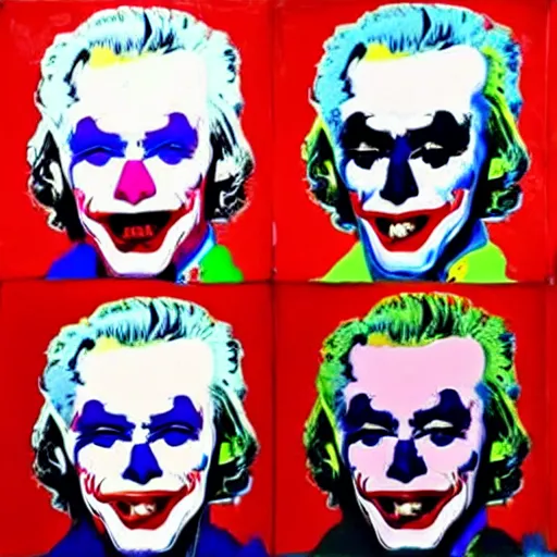 Image similar to Andy Warhol as the Joker