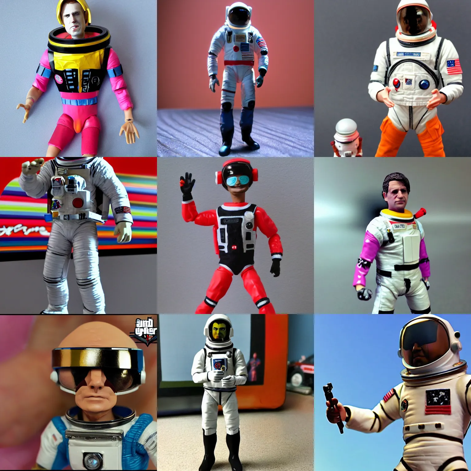 Prompt: astronaut wearing a tutu, in gta v, stephen bliss, stop motion vinyl action figure, plastic, toy