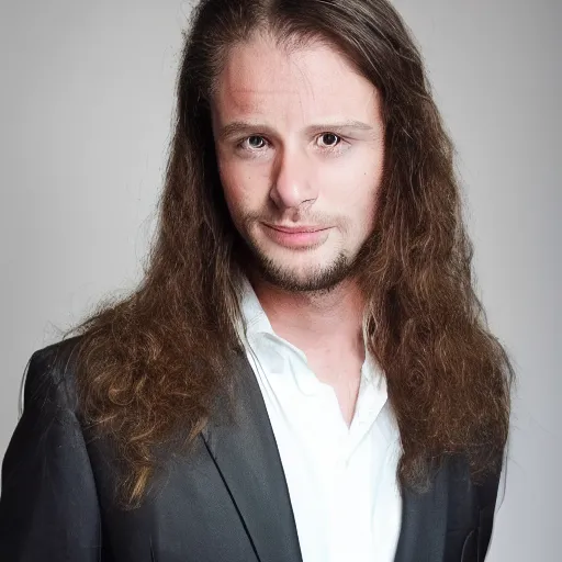 Prompt: picture Of long hair male Nigel number 47