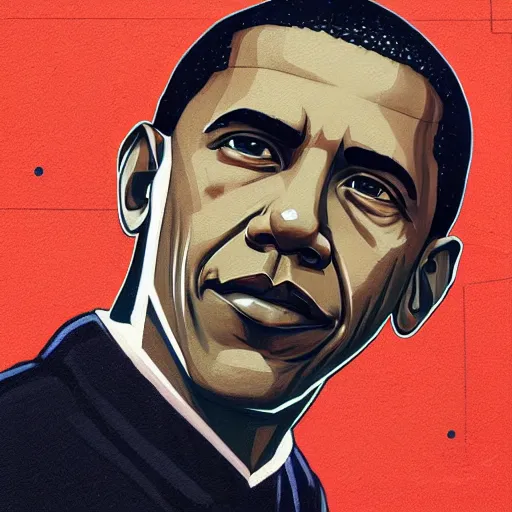 Image similar to Barak Obama profile picture by Sachin Teng, asymmetrical, Organic Painting , Matte Painting, geometric shapes, hard edges, graffiti, street art:2 by Sachin Teng:4