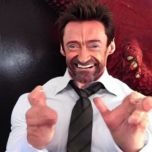 Image similar to Hugh Jackman as a dragon