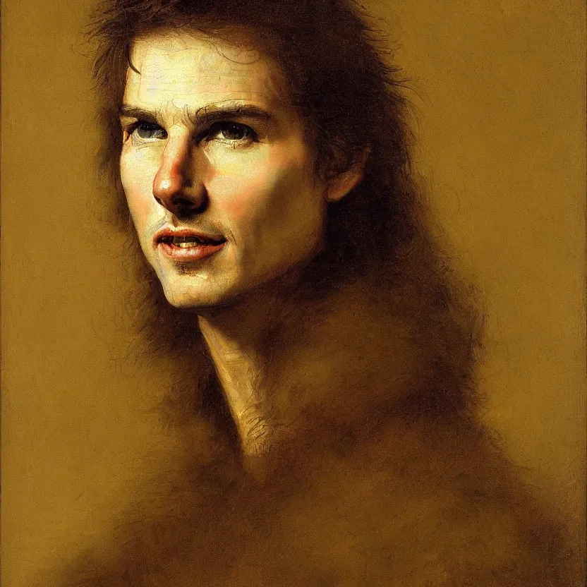 Prompt: An extremely detailed beautiful portrait of Tom Cruise by Rembrandt van Rijn; masterpiece; masterpiece; masterpiece; masterpiece; masterpiece