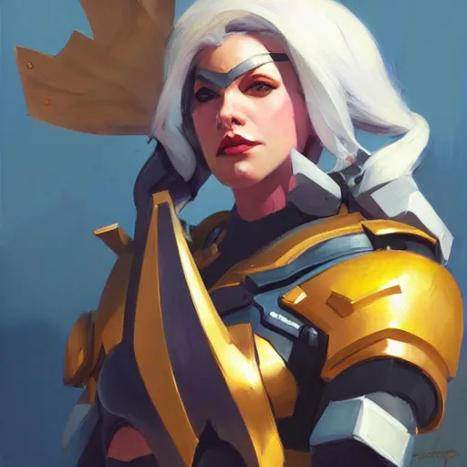 Prompt: greg manchess portrait painting of armored quinn as overwatch character, medium shot, asymmetrical, profile picture, organic painting, sunny day, matte painting, bold shapes, hard edges, street art, trending on artstation, by huang guangjian and gil elvgren and sachin teng