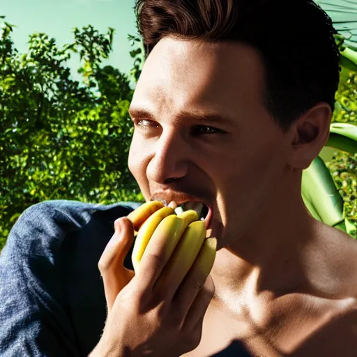 Prompt: photorealistic man eating a banana, 8k