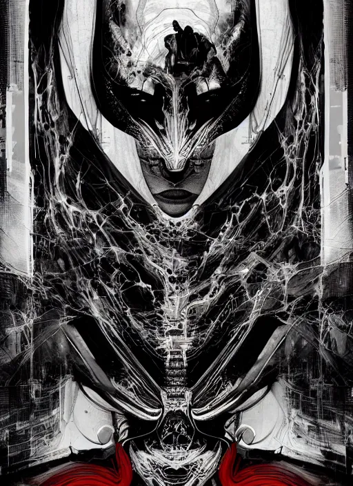 Image similar to a dream film poster of a dystopic world full of aberration, black & white, melting, webbing, 8 k, by tristan eaton, stanley artgerm, tom bagshaw, greg rutkowski, carne griffiths, ayami kojima, beksinski, giger, trending on deviantart, face enhance, hyper detailed, minimalist, horror, alien