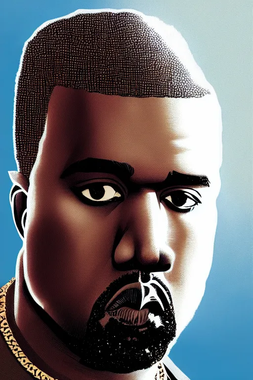 Image similar to kanye west, manga cover art, detailed color portrait, artstation trending, 8 k, greg rutkowski