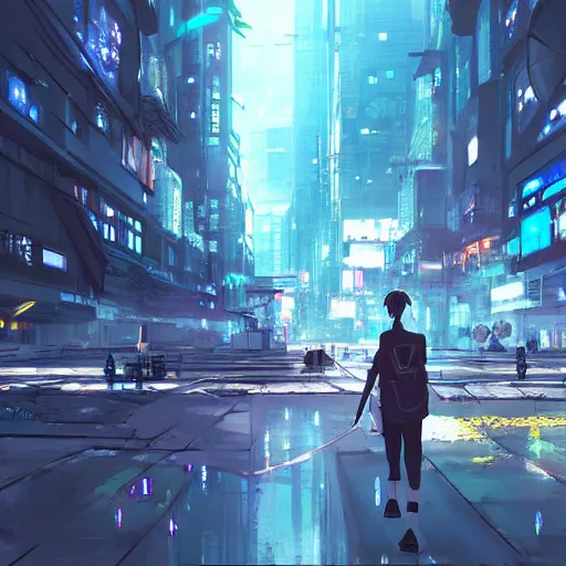 Prompt: an underground cyberpunk city by Makoto Shinkai, empty, epic composition, detailed background
