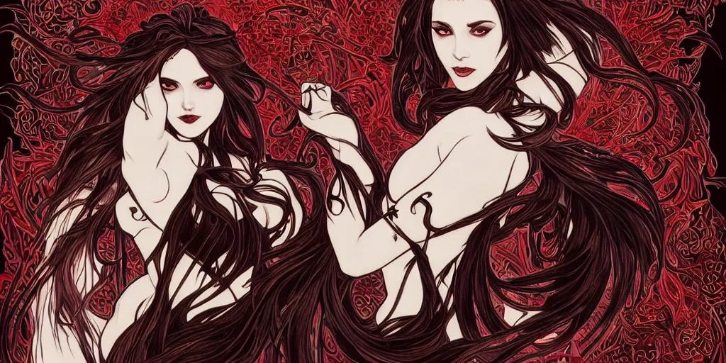 Image similar to black and red and white, roaring angry plant vampires by artgerm, intense lighting, light beams, lens flare, intricate blood tendrils by alphonse mucha, elegant, nightmare, highly detailed, digital painting, artstation, concept art, smooth, sharp focus, illustration, art by serpentigena and alphonse mucha