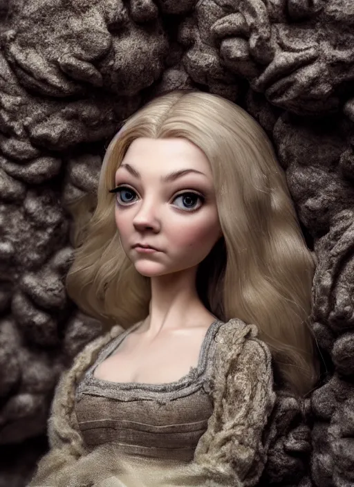 Prompt: closeup of a toy natalie dormer, depth of field, zeiss lens, detailed, symmetrical, centered, fashion photoshoot, by nicoletta ceccoli, mark ryden, lostfish, earl nore, hyung tae, frank frazetta, breathtaking, 8 k resolution, extremely detailed, beautiful, establishing shot, artistic, hyperrealistic, octane render