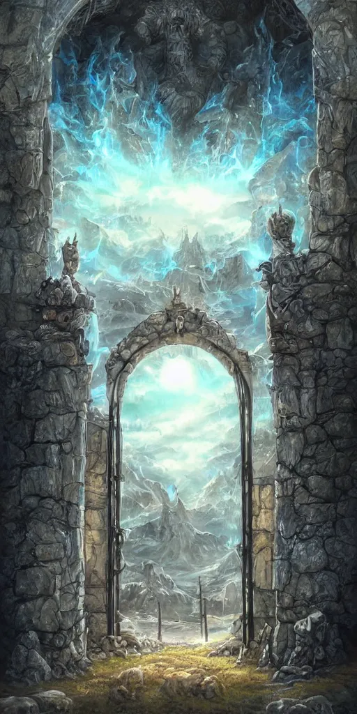 Prompt: The gate to the eternal kingdom of Heaven, fantasy, digital art, HD, detailed.