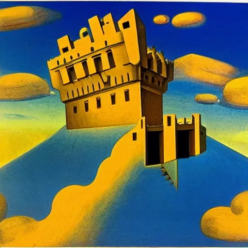 Image similar to A beautiful installation art of a castle in the clouds. by Michael Heizer, by Leonetto Cappiello hyperdetailed