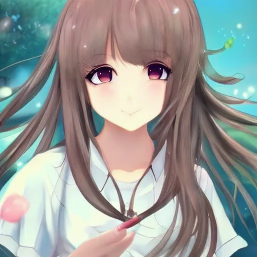 Image similar to beautiful pretty pure kawaii cute lovely innocent elegant hot nice sweet girly feminine long hair anime girl