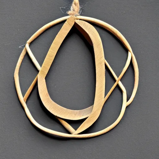 Image similar to geometric shape, a piece of string looping three times and going under itself twice in the shape of a b