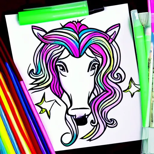 Image similar to unicorn coloring page on
