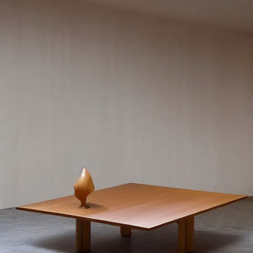 Image similar to wooden furniture designed by tadao ando for the tea drinking ceremony