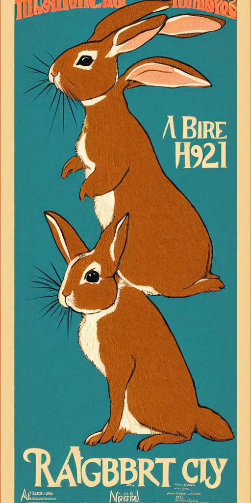Prompt: a rabbit in the style of a 1 9 2 0 s poster