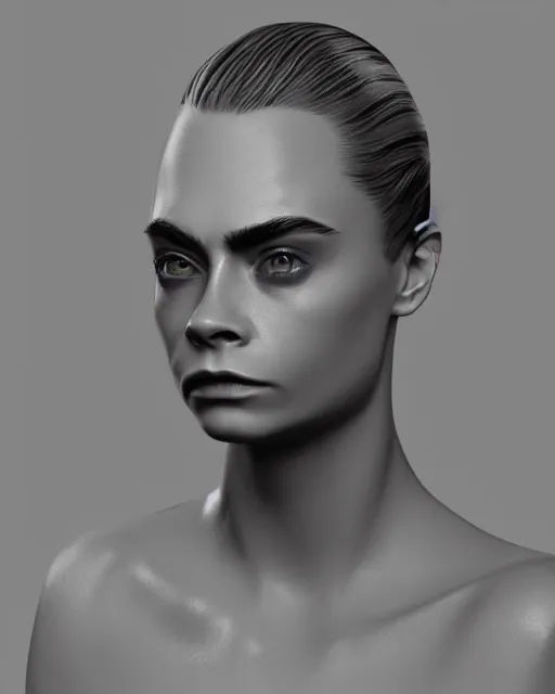 Prompt: highly detailed 3d render of cara delevingne work in progress cgsociety zbrush, 3d coat, substance