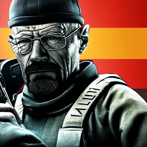 Prompt: walter white in rainbow six siege, 4 k, highly detailed