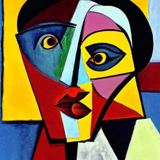 Prompt: a picasso painting about your mom
