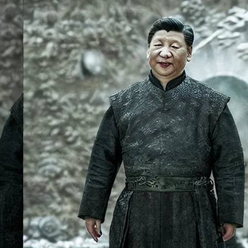 Image similar to xi jinping in game of thrones, cinematic still, hdr