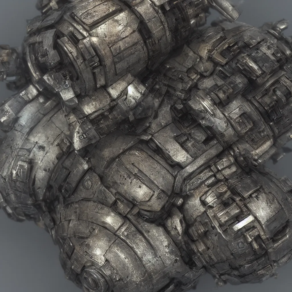 Image similar to a cyberpunk energy grenade, photo realistic weathered materials, highly detailed, octane render