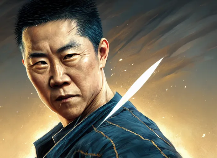 Image similar to highly detailed portrait of jet li, in dead or alive 6, stephen bliss, 8 k, unreal engine, fantasy art by greg rutkowski, loish, rhads, ferdinand knab, makoto shinkai and lois van baarle, ilya kuvshinov, rossdraws, tom bagshaw, global illumination, radiant light, detailed and intricate environment