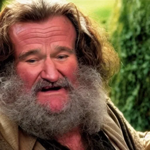 Image similar to Robin Williams playing Hagrid in Harry Potter, screenshot