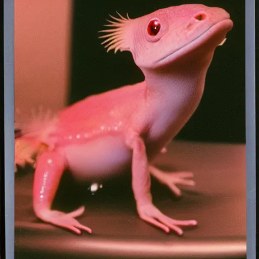 Prompt: 1 9 8 0 s yearbook photo of an axolotl, studio photography