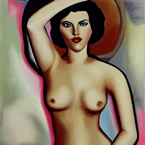 Prompt: painting of Scarlett Johansson bathing, style of Tamara de Lempicka