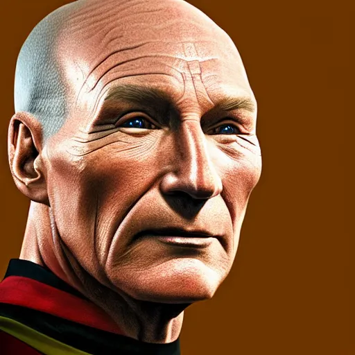 Prompt: picard ultra realistic, digital art, rich deep colors, smooth shadows, high resolution, cinematic