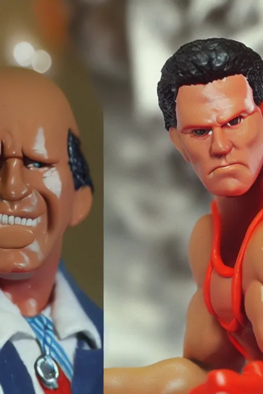 Image similar to mark mcgowan as a 1 9 8 0 s wrestling action figure, premier of western australia,