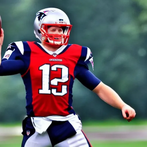 Image similar to Joe burrow in a patriots uniform