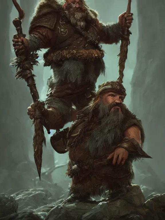 Prompt: High Fantasy Dwarf Forester with his Raven, RPG Portrait Reference, Oil Painting, Trending on Artstation, octane render, Insanely Detailed, 8k, HD