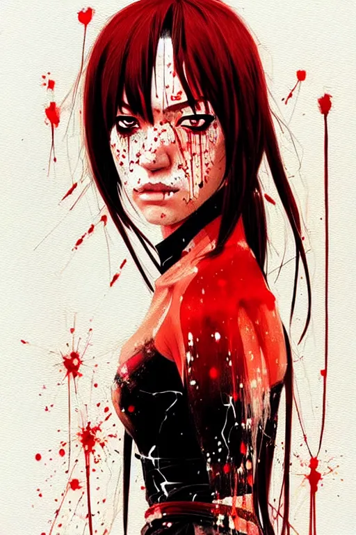 Image similar to a ultradetailed painting of the bride from kill bill by conrad roset, greg rutkowski and makoto shinkai trending on artstation