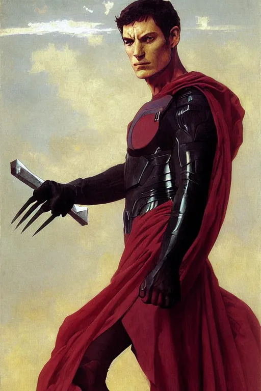 Image similar to Magneto fully costumed from the X-Men by William-Adolphe Bouguereau