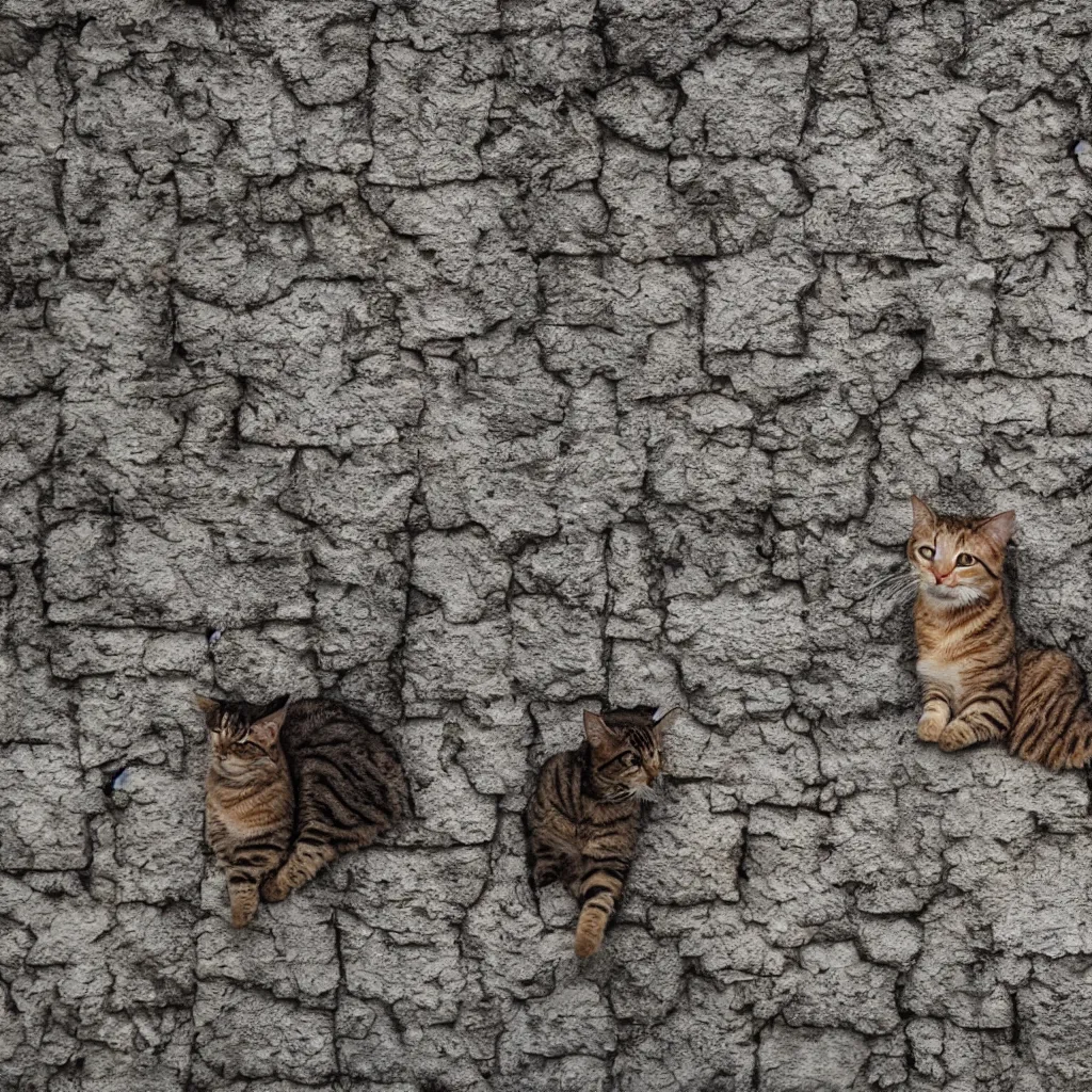 Image similar to a close up of a wall made of cat, a photo by fred a. precht, shutterstock contest winner, dye - transfer, ultrafine detail, uhd image