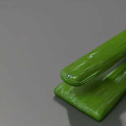 Image similar to wood cane with green slime on it, octane render