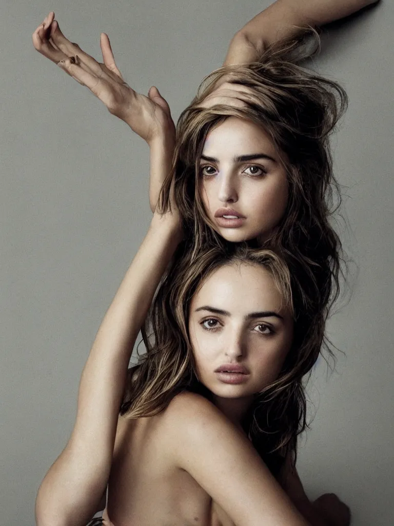 Image similar to Ana de Armas. Portra 400. by Annie Leibovitz