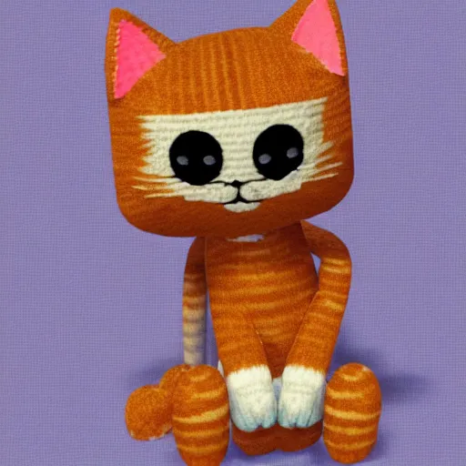 Image similar to cat in the style of little big planet