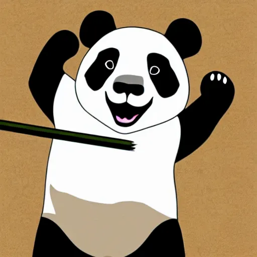 Prompt: panda hitting a blunt